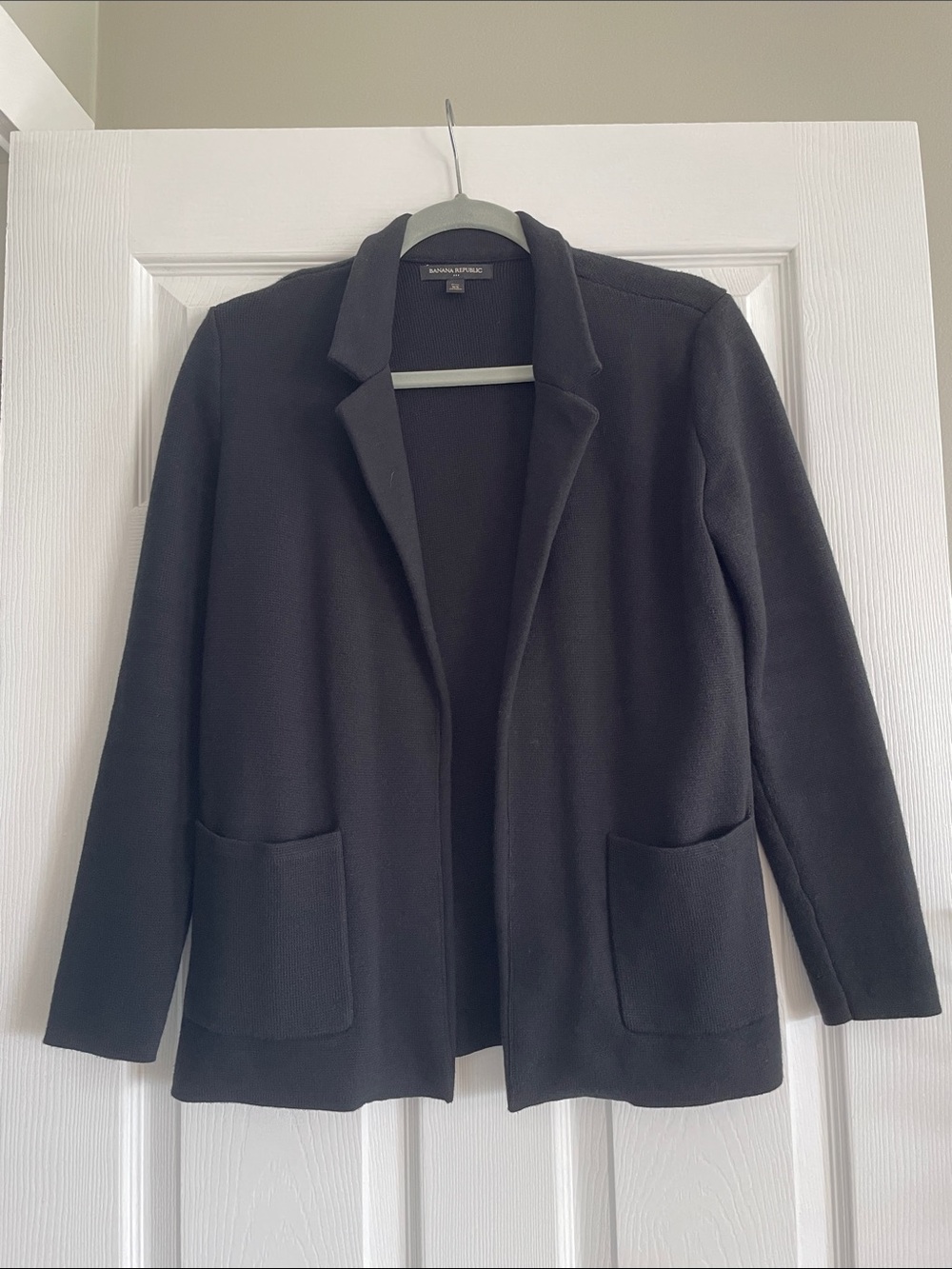 Banana Republic Black Open-Front Knit Sweater Blazer XS petite